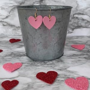 Pink Heart Shaped Valentine’s Day Earrings